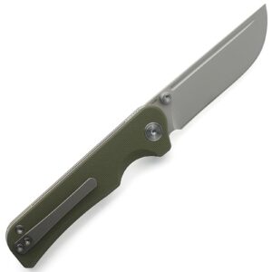 Miguron Knives M Pagos Front Flipper Folding Knife 3.16" Sandblasting 14c28n Blade Green G10 Handle Camping Hiking Pocket Knife MGR-807SGN