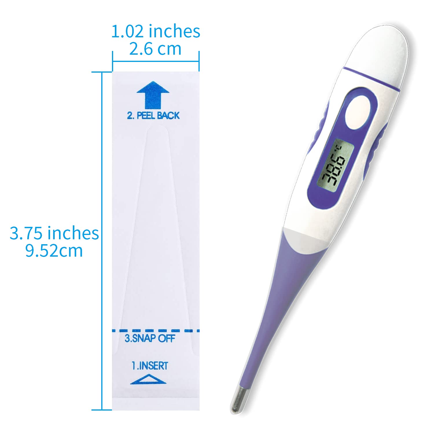 Digital Thermometer Covers Disposable Probe Covers Thermometers Sleeves Covers for Oral Ear Recta Thermometer(100 Pcs) …