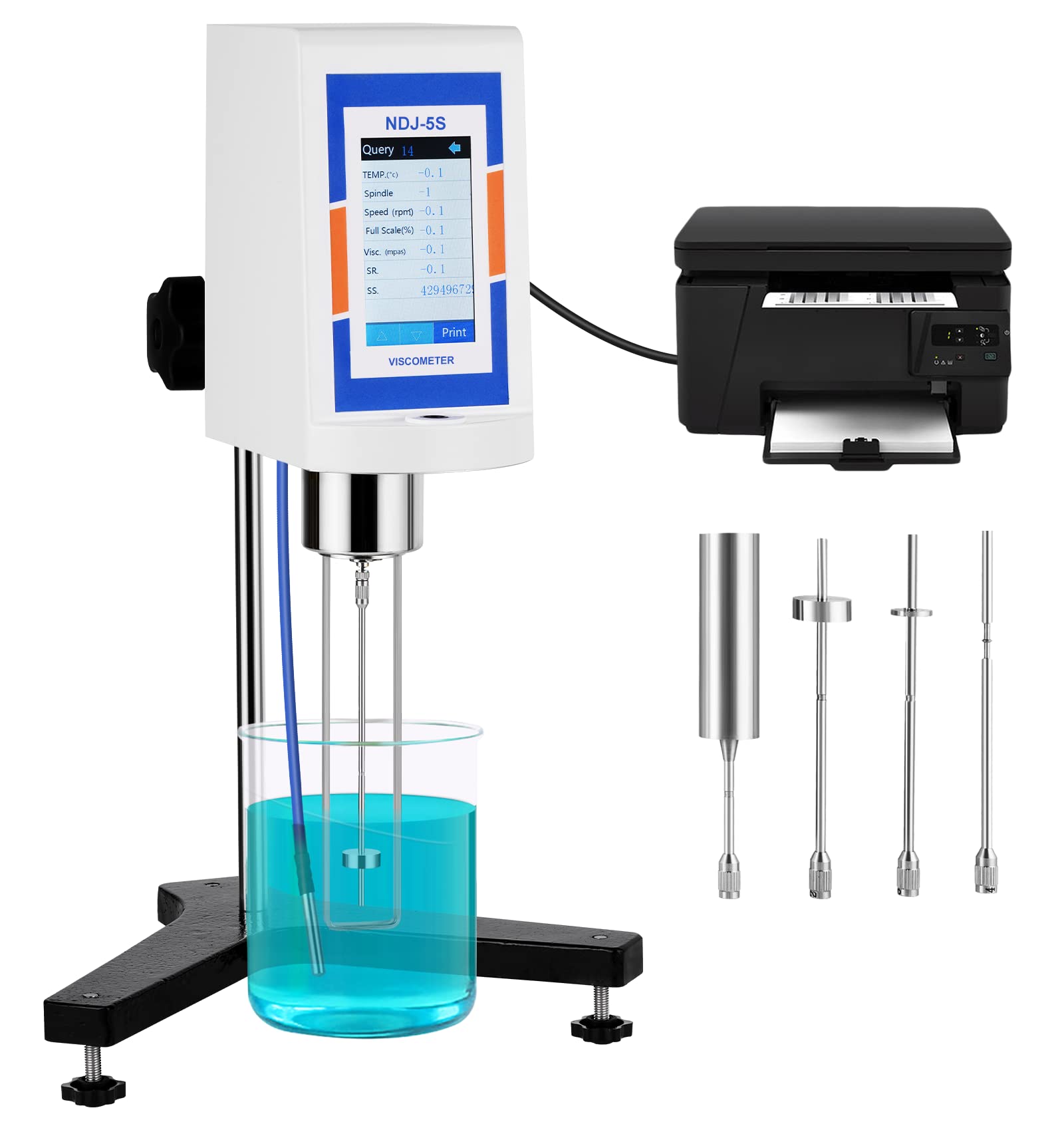 Saladulce Digital Rotational Viscometer 10-6,000,000mPa.s Viscosity Tester Meter ±1% Lab Rotary Viscometer with Data Output & Temperature Probe 110-240V (NDJ-9ST)