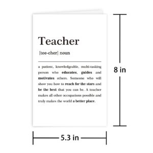 Unique Teacher Definition Card, Graduation Thank You Card, Teacher Appreciation Card, Card for Teacher's Birthday