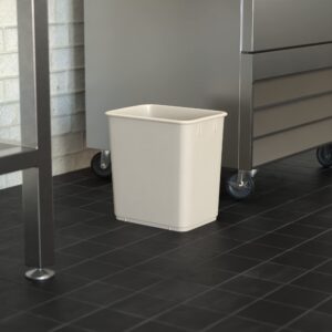 Krollen Industrial 13 Qt. / 3 Gallon Beige Rectangular Wastebasket/Trash Can for Bedroom/Office/Bathroom, Fits Under Desk/Cabinet/Sink Set of 6