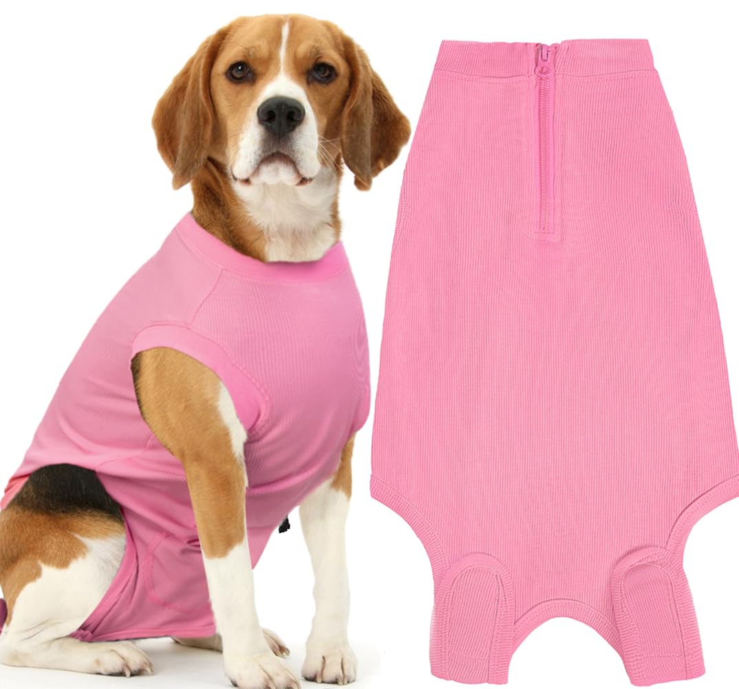 Wabdhaly Dog Surgery Recovery Suit for Female Spay,Puppy Surgical Recovery Zip Up Suit,Anti-Licking Bodysuit for Abdominal Wounds,Cone Alternative Recovery Blank Suit for Dogs