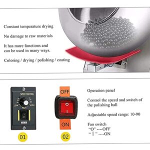 SSQUZA Small Size Sugar Coating Machine Candy Coater Machine Chocolate Coating Polishing Machine Chocolate Coater Sugar Ball Coating Drying Machine for Pharmaceutical and Food Industries,110V