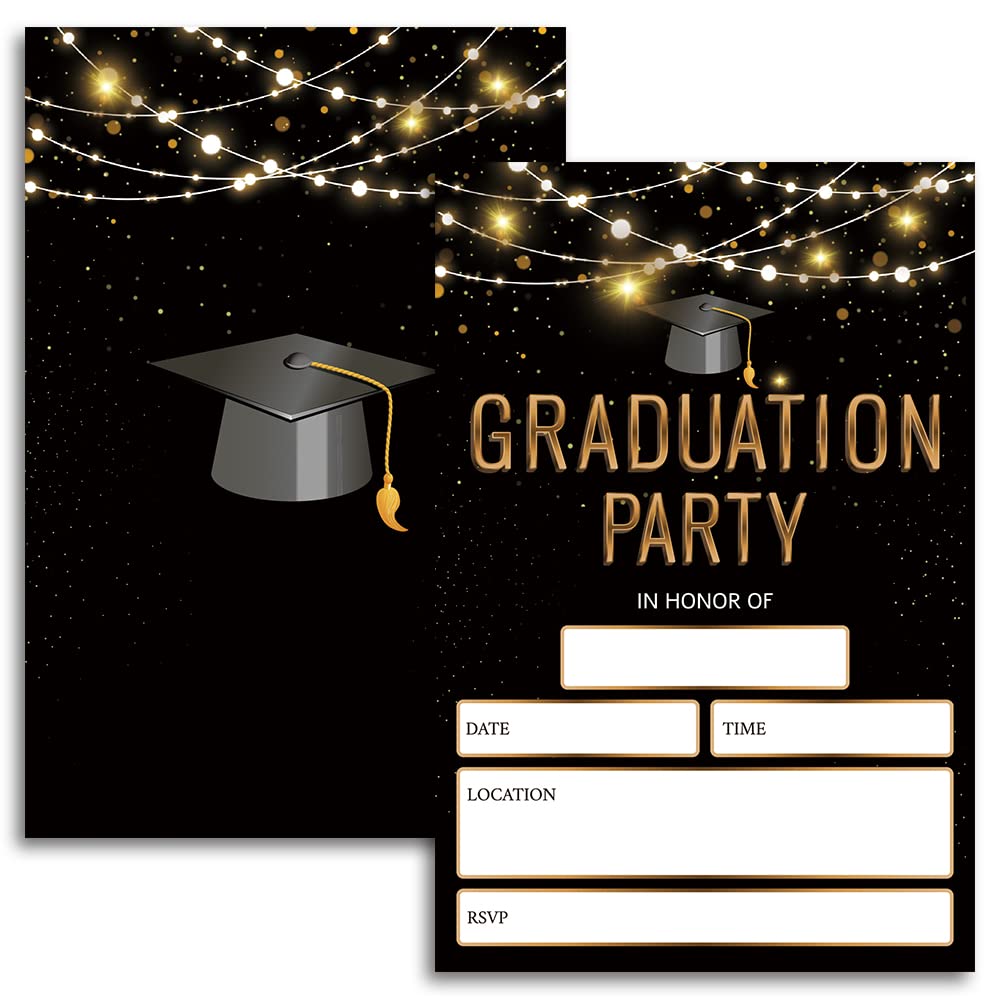 FujLoy 20 Cards with Envelopes, graduation party invitations 2024, 2024 College, High School, University Grad Celebration.（008）