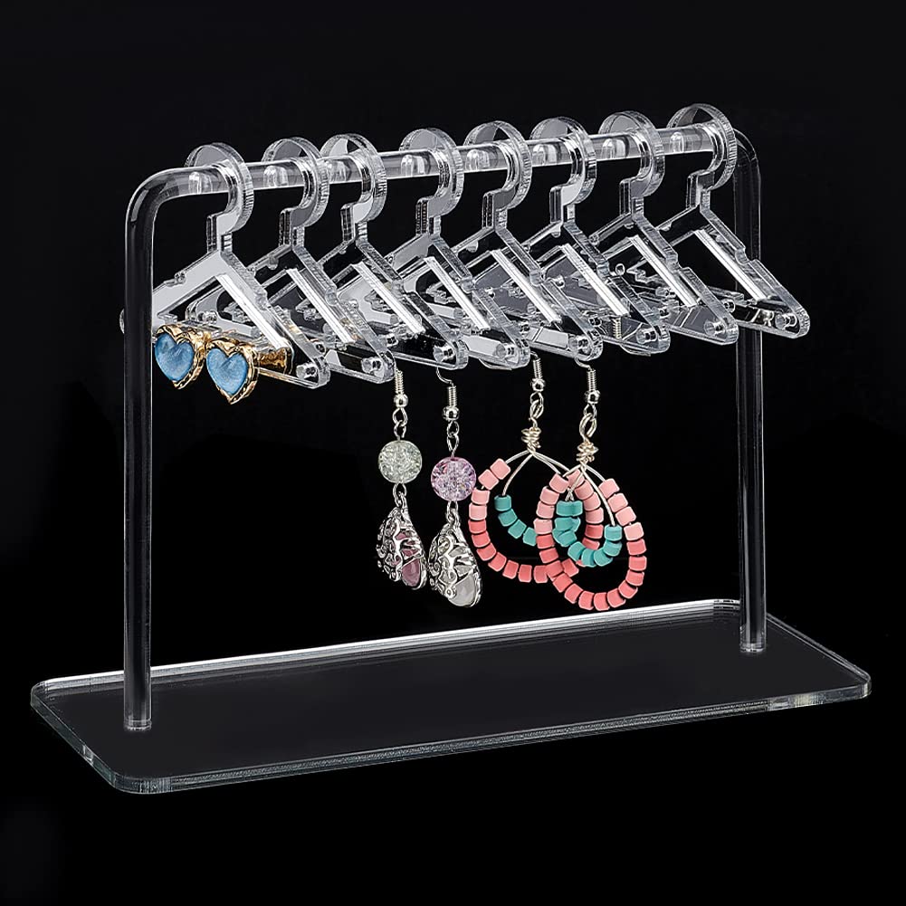 PH PandaHall Coat Hanger Earring Holder, Jewelry Display Dangle Earring Hanging Organizer Mini Earring Necklace Hanger Ear Studs Display Rack for Retail Show Personal Exhibition, 2.3x5.9x4.2inch