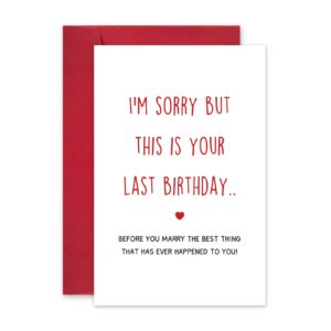 leinessy funny fiancé birthday card, rude happy birthday card, humor bday card for husband to be, fiance birthday gift