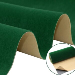 self-adhesive felt fabric, velvet fabric adhesive backing,soft velvet drawer lining,crafts diy fabric for ewelry box felt lining, storage box lining and solid felt wallpaper (17.7" x 78.75" green)