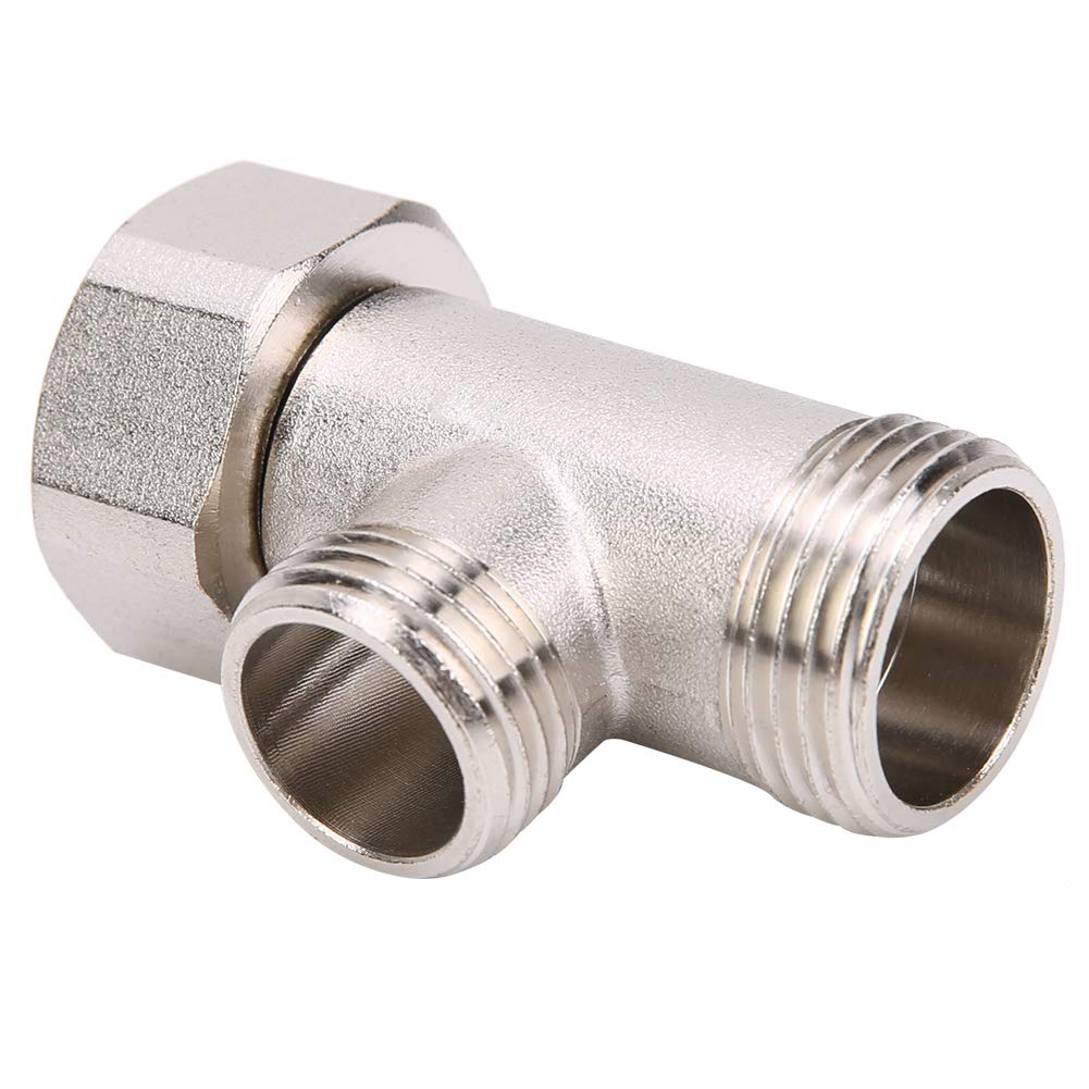 7/8 Brass T Adapter Shower Head Three Connector Valve for Toilet Shower Head Diverter Valve 7/8 Brass T Adapter,T Valve Connector 7/8 7/8 3/8 Bidet,T Connector for Toilet,