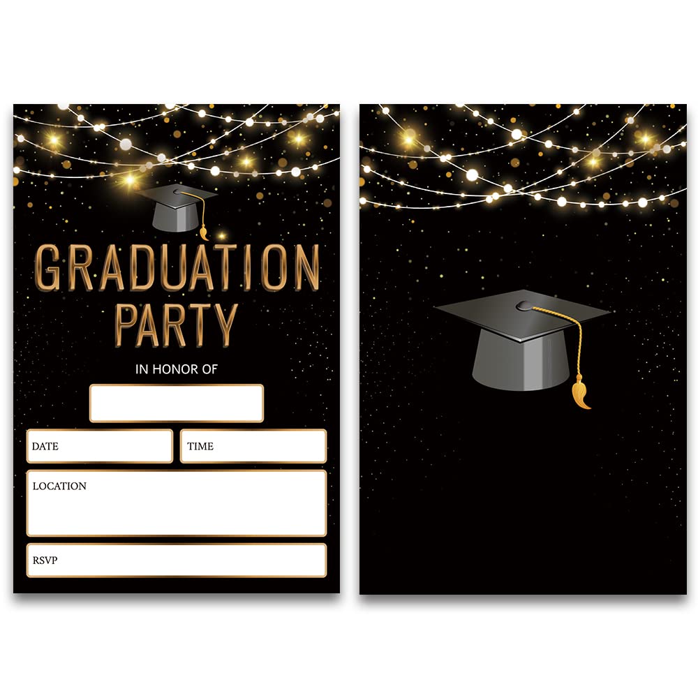 FujLoy 20 Cards with Envelopes, graduation party invitations 2024, 2024 College, High School, University Grad Celebration.（008）