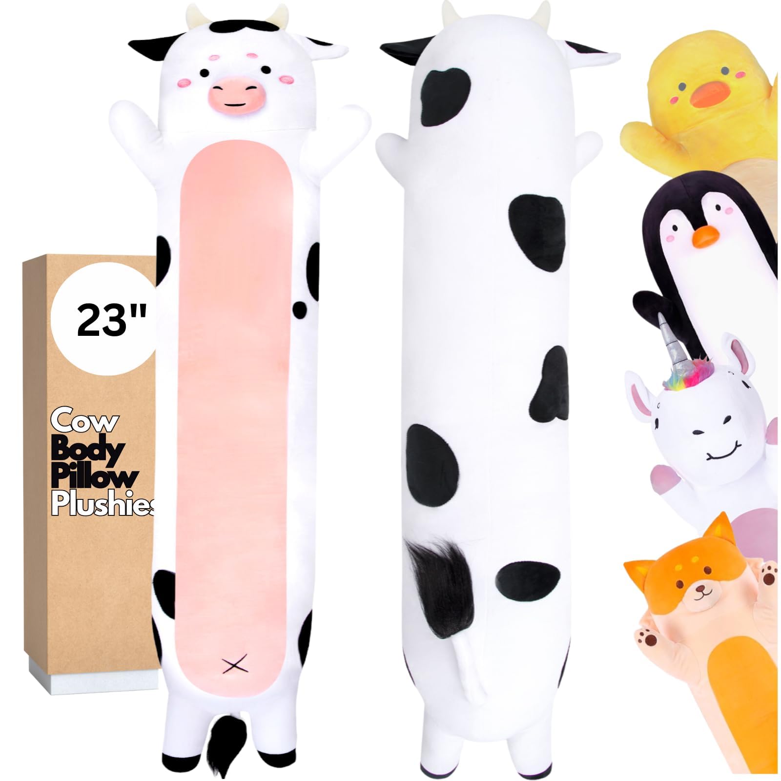 Cuddle Paws Cow Body Pillow for Kids 23 inches, Cow Print Stuff, Cow Pillow, Cow Gifts, Cow Plush, Cow Toys, Cuddle Pillow Gift for Kids, Gift for Girls, Gift for Girlfriends