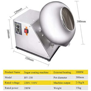 SSQUZA Small Size Sugar Coating Machine Candy Coater Machine Chocolate Coating Polishing Machine Chocolate Coater Sugar Ball Coating Drying Machine for Pharmaceutical and Food Industries,110V