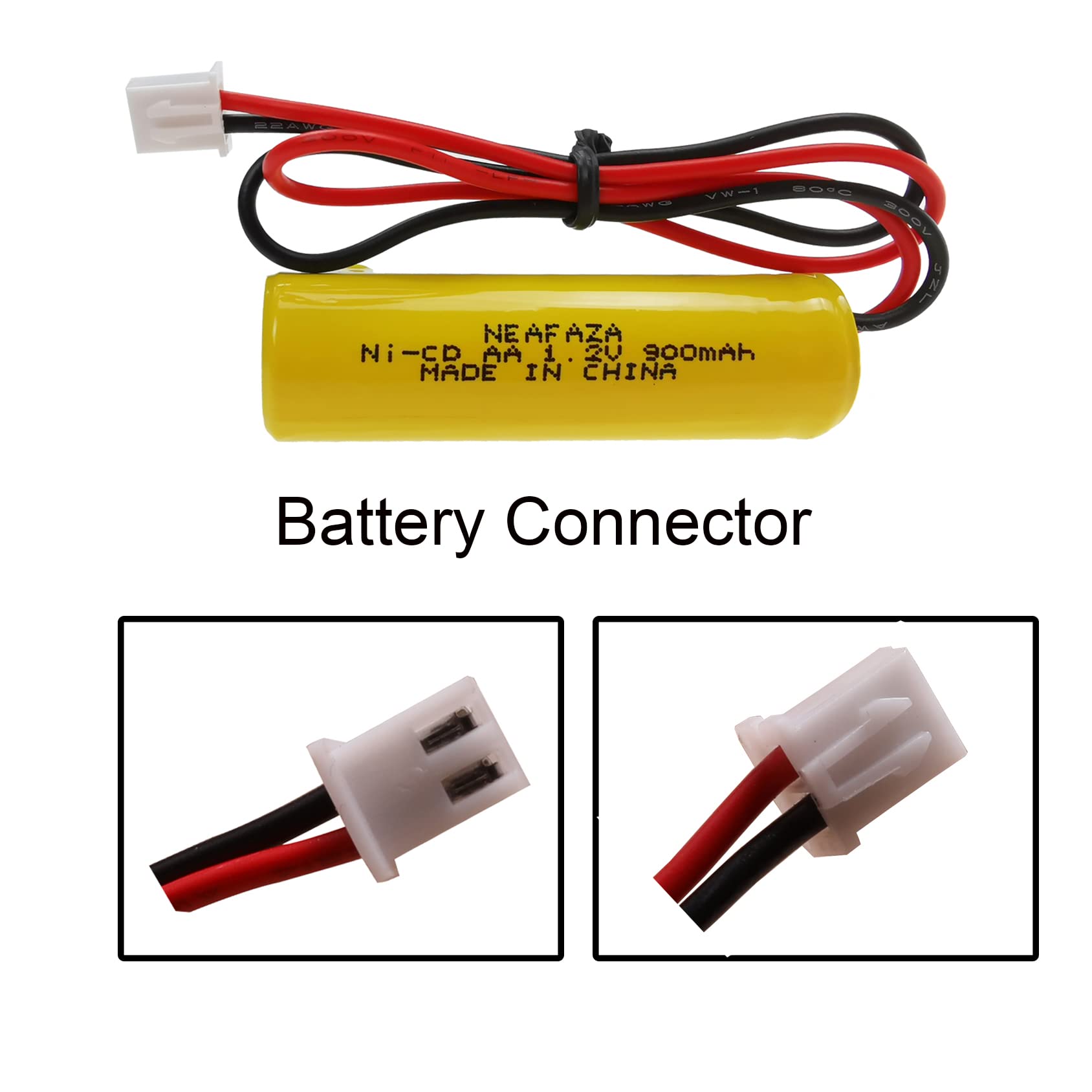 NEAFAZA 5 Pack 1.2v 900mAh Ni-CD AA Exit Sign Emergency Light Battery Replacement Compatible with Unitech AA900mAh OSA268 ELB CS01 Lithonia Battery EXR LED EL M6