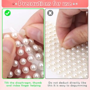 4576 Pieces Hair Pearls and Face Rhinestones Stickers, Self Adhesive Stick on Pearls Bling Gems Jewels Stickers for Hair Face Body Makeup Clothes Shoes Bags DIY Craft and Decorations