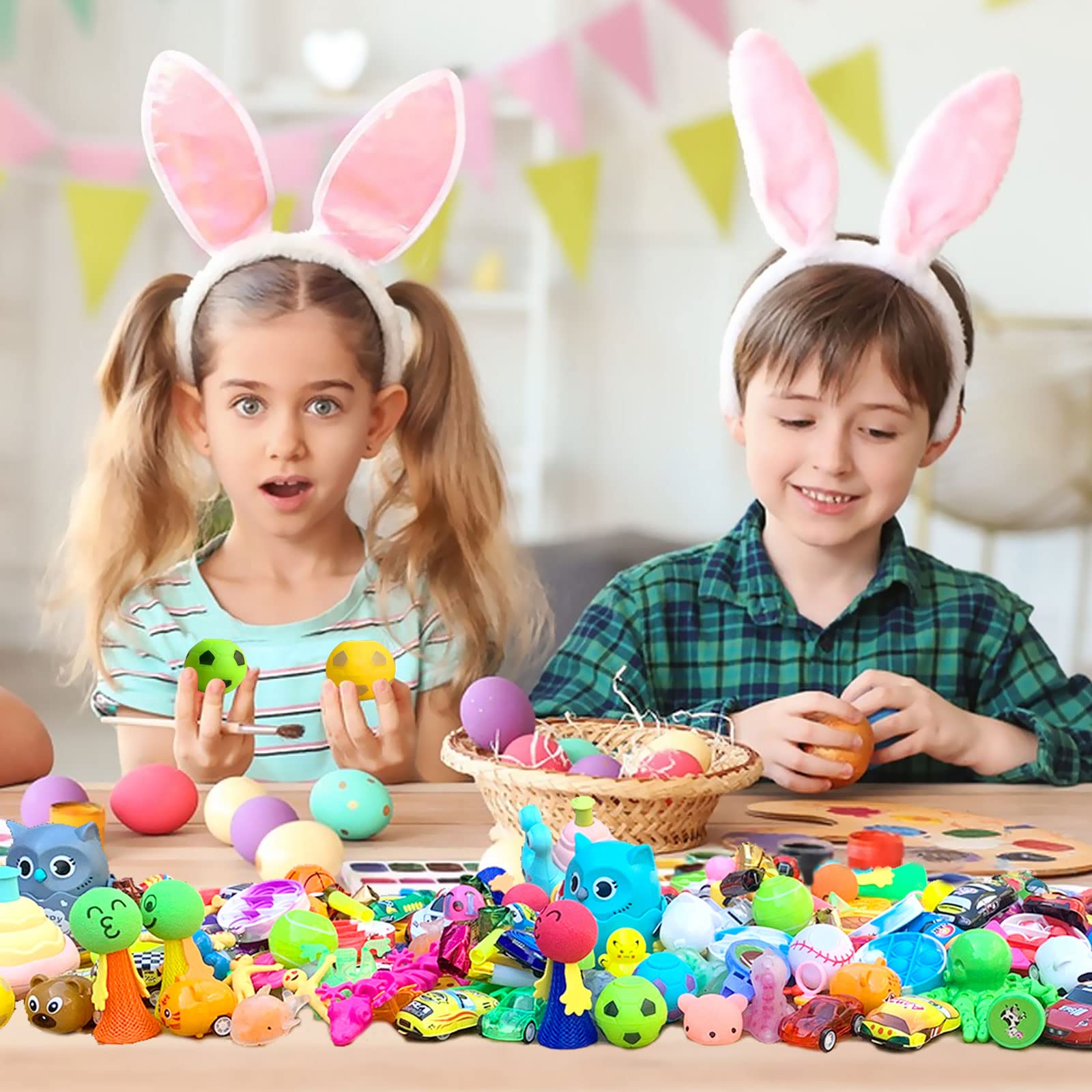 Party Favors for Kids, 64 Pcs Easter Small Toys Prizes Bulk, Easter Basket Goodie Bag Stuffers, Pinata Easter Egg Fillers, Treasure Box Toys for Classroom, Prize Box Birthday Gift Bag Student Rewards