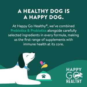 Happy Go Healthy Daily Wellness + Skin & Coat Bundle Supplements for Dogs - Probiotic & Prebiotic Benefits with Omega-3s | 2 x 21 Count Bags