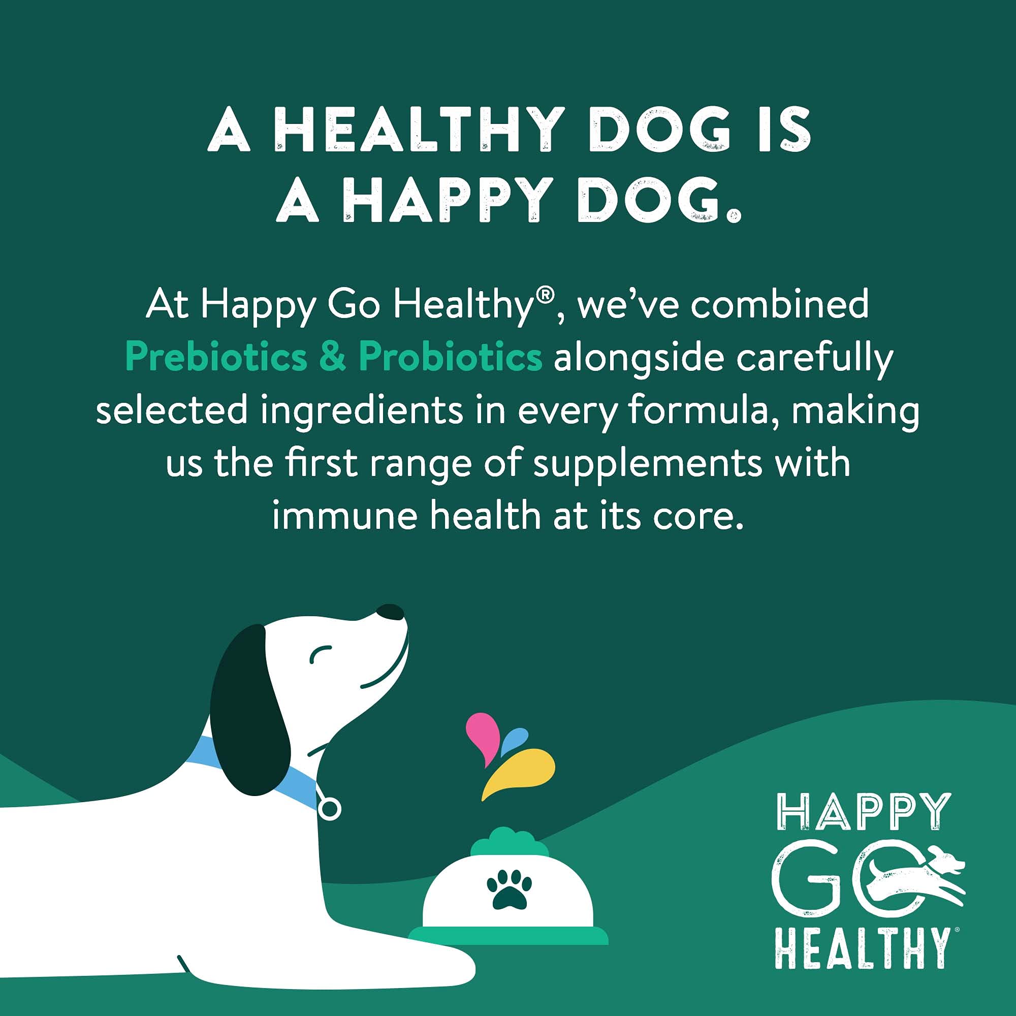 Happy Go Healthy Daily Wellness + Skin & Coat Bundle Supplements for Dogs - Probiotic & Prebiotic Benefits with Omega-3s | 2 x 21 Count Bags