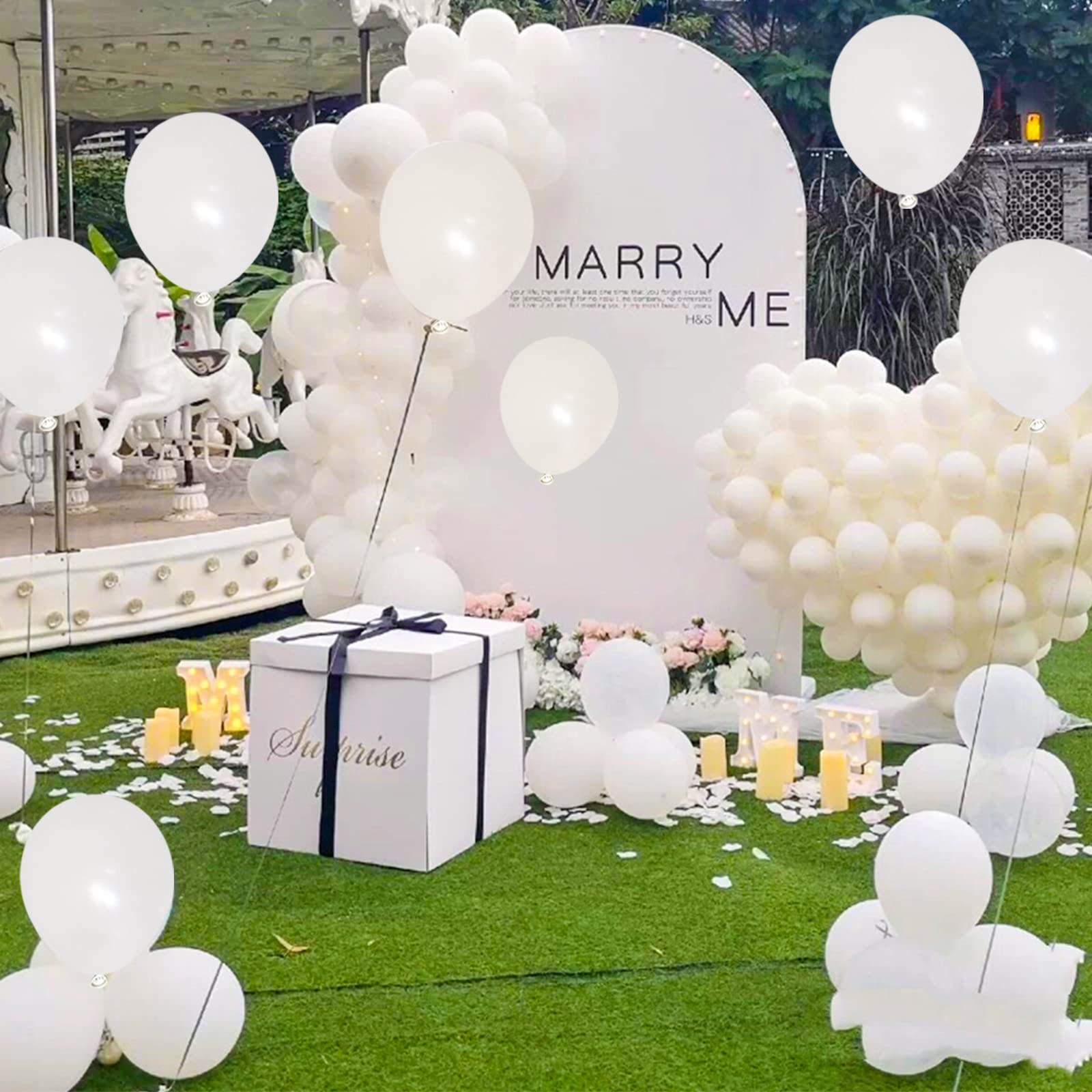 200pcs White Balloons 5 Inch Matte White Latex Balloons with 2 rolls of ribbon Small Party Balloons for Birthday Wedding Baby Shower Bridal Anniversary Festival Arch Garland Decorations