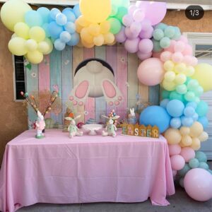 Pastel Balloon Garland Arch Kit with 122pcs Latex Balloons in 5/10/12/18 different sizes, Macaron perfect for Birthday Party, Graduation,rainbow Decoration and Easter balloons (pastel balloons)