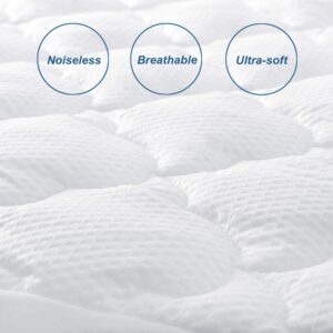 Twin XL Air Mattress Topper, Mattress Topper Twin XL Mattress Pad, Super Soft Breathable and Noiseless Down Alternative Fiber Pillow Top Mattress Pad (15-23'' Deep Pocket)