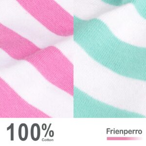 Frienperro Dog Shirt, 2-Pack Dog Clothes for Small Dogs Girl, Breathable Cotton Striped Chihuahua Clothes Boy, Sleeveless Small Pet Puppy Clothes Outfit Cat Tank Top Vest,Green & Pink XS