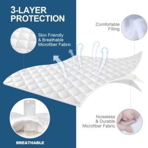 Twin XL Air Mattress Topper, Mattress Topper Twin XL Mattress Pad, Super Soft Breathable and Noiseless Down Alternative Fiber Pillow Top Mattress Pad (15-23'' Deep Pocket)