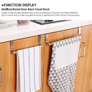 Over Door Towel Rail Holder, Towel Rack for Cabinet Retractable Stainless Steel Kitchen Over Cabinet Towel Bar Rack Shelf No Drilling (Single bar Small Size)