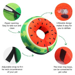 Dog Recovery Inflatable Collars Soft Donut Collar for Dogs and Cats After Surgery - Dog Protective Inflatable Neck Pillow - Does Not Block Vision E-Collar - Dog Cones Alternative (M, Red)