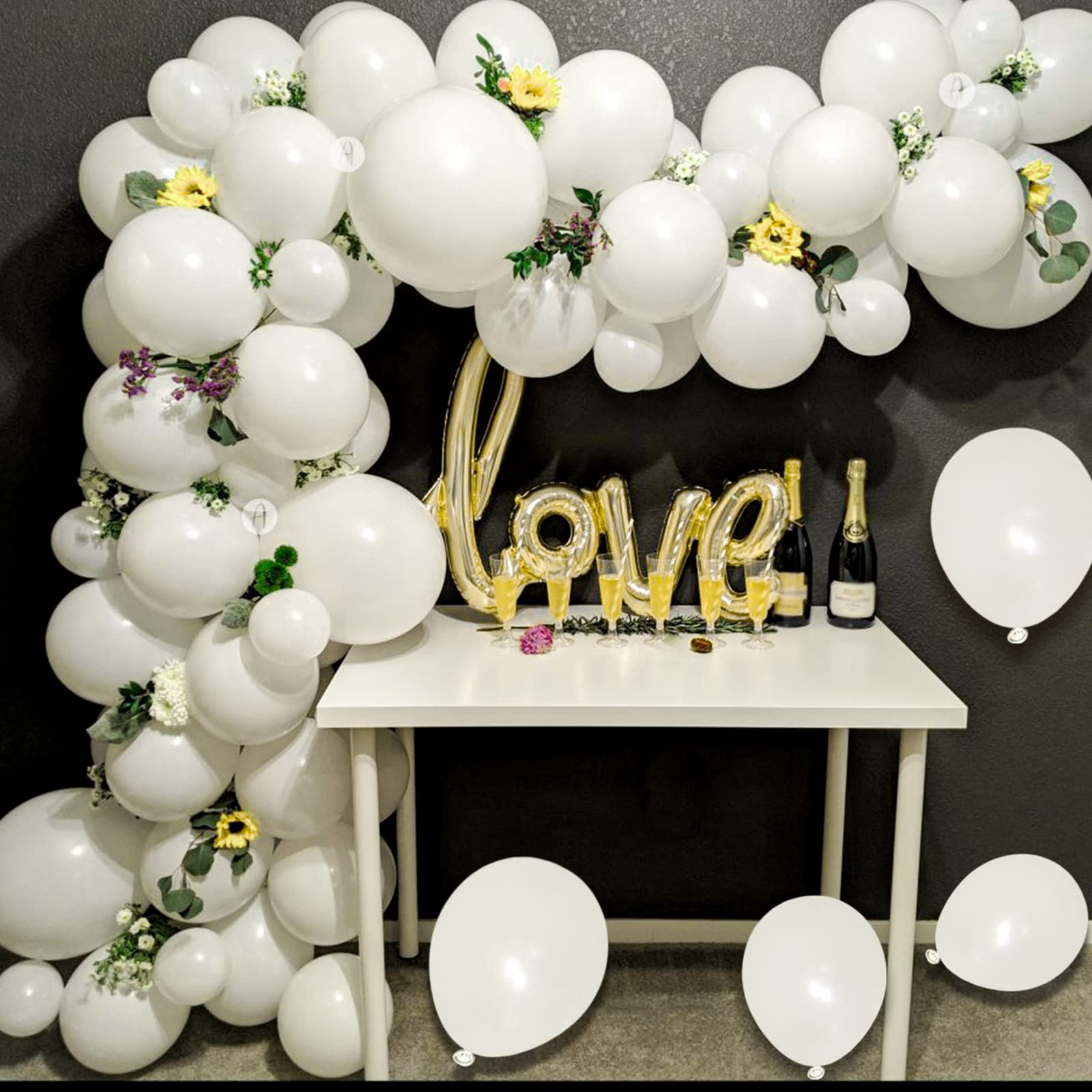 200pcs White Balloons 5 Inch Matte White Latex Balloons with 2 rolls of ribbon Small Party Balloons for Birthday Wedding Baby Shower Bridal Anniversary Festival Arch Garland Decorations