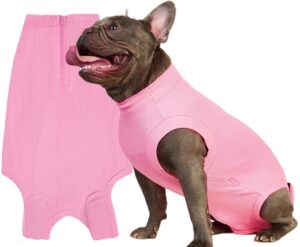 wabdhaly dog surgery recovery suit for female spay,puppy surgical recovery zip up suit,anti-licking bodysuit for abdominal wounds,cone alternative recovery blank suit for dogs