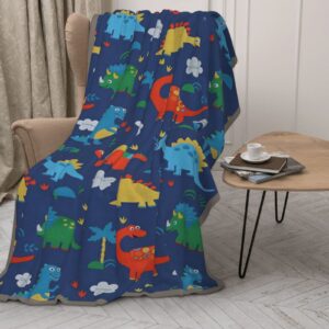 AIDIYANG Dinosaur Blanket for Boys, Kids Dinosaur Throw Blanket for Boys and Girls, Fluffy Cozy Dinosaur Fleece Blanket with Vibrant Colors and Cute Design for Sofa Bed Couch 50X60inch