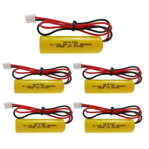 neafaza 5 pack 1.2v 900mah ni-cd aa exit sign emergency light battery replacement compatible with unitech aa900mah osa268 elb cs01 lithonia battery exr led el m6