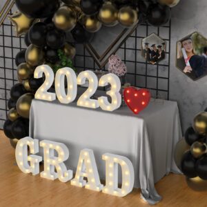 Graduation Party Decorations 2023-8 LED Long Marquee Light Up Letters 'Grad 2023' and 1 'Love' - Decor for Kindergarten Preschool High School College Graduation…