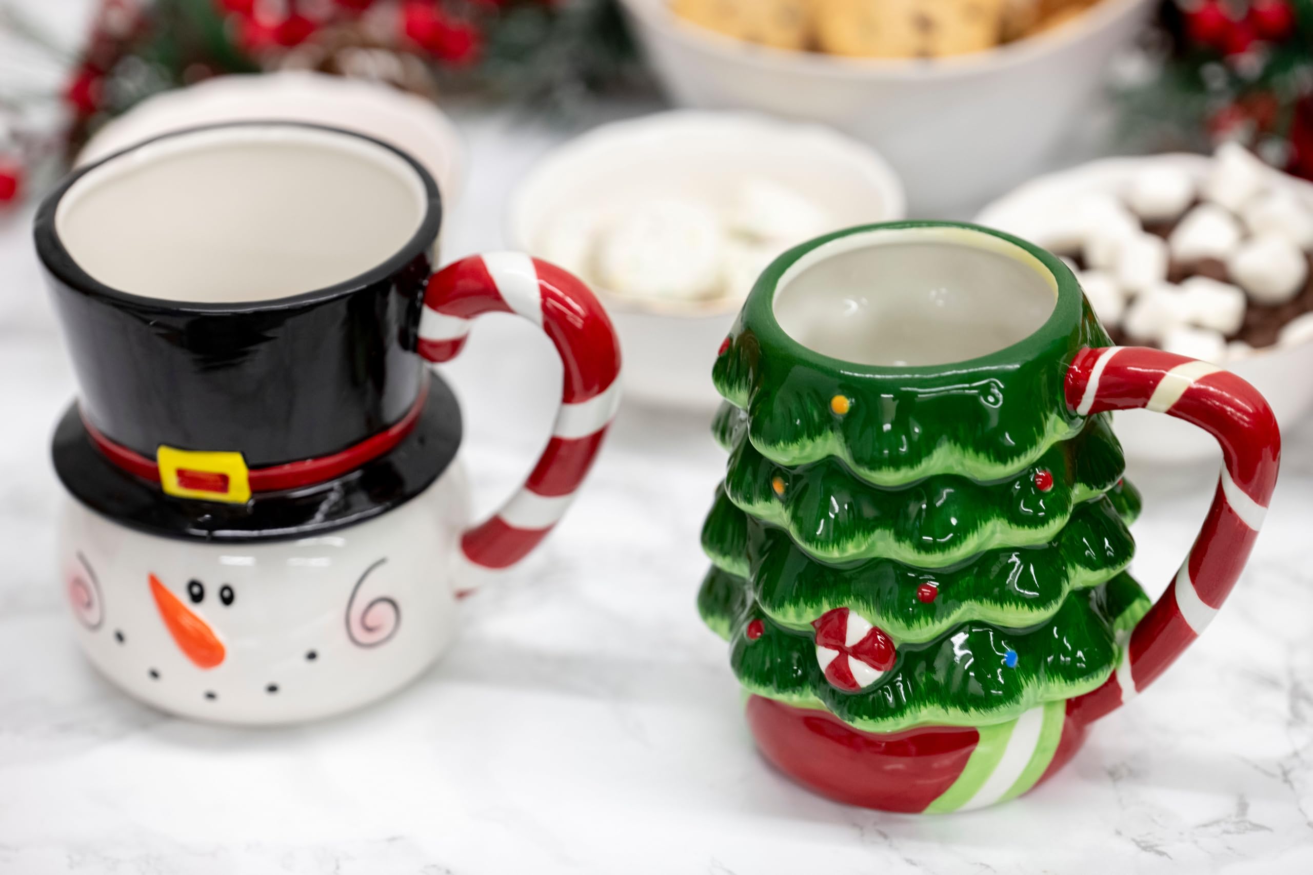 100 North Snowman White 16 ounce Dolomite Ceramic Christmas Holiday Festive Coffee Tea Cup Mug For Your Favorite Morning Brew