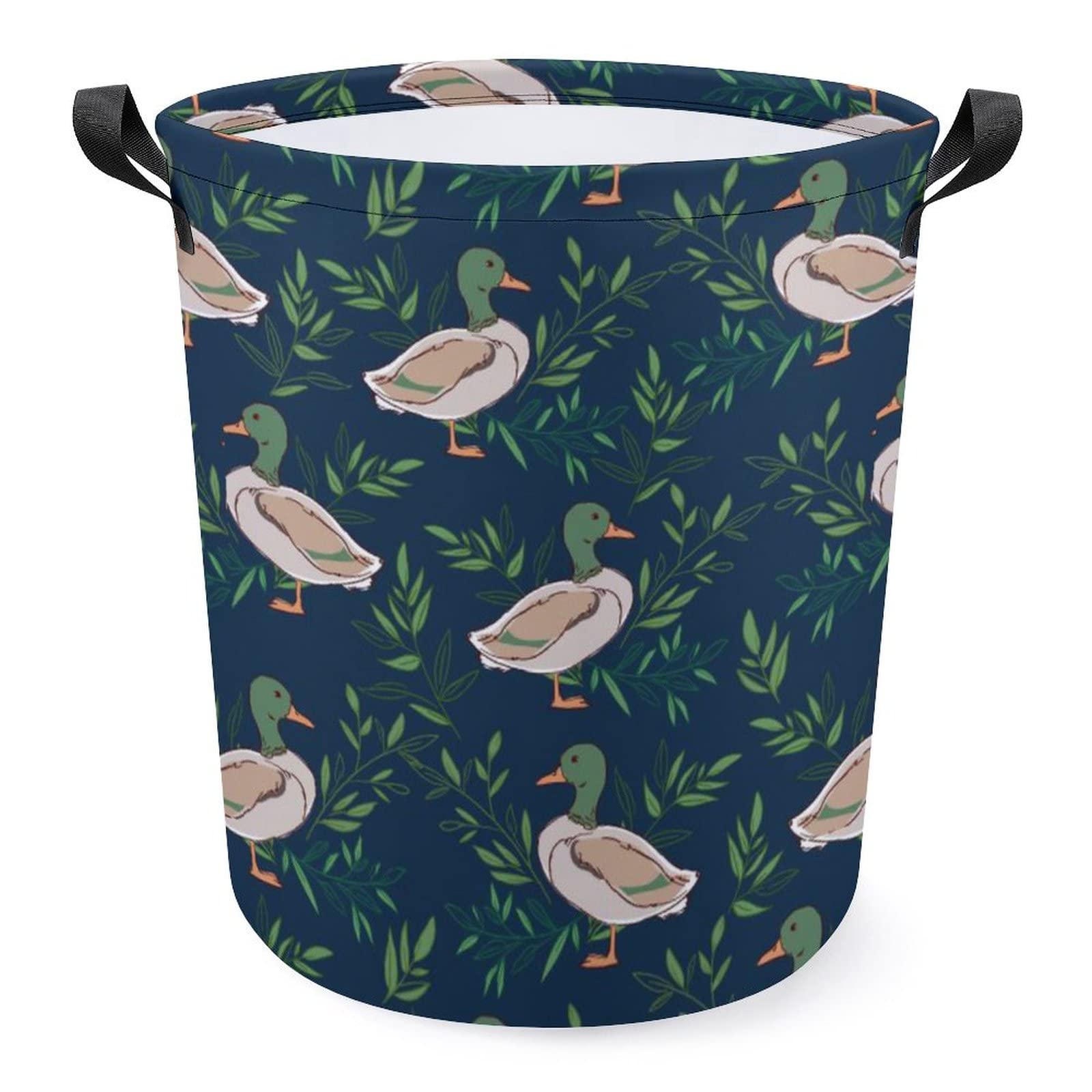 KiuLoam Cute Farm Animal Mallard Duck Laundry Baskets, Large Storage Basket Collapsible Organizer Bin Laundry Hamper for Nursery Clothes Toys