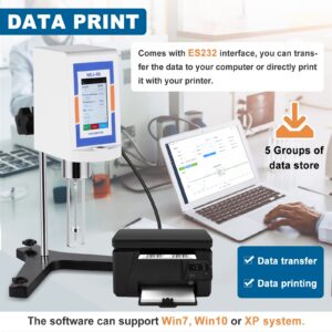 Saladulce Digital Rotational Viscometer 10-6,000,000mPa.s Viscosity Tester Meter ±1% Lab Rotary Viscometer with Data Output & Temperature Probe 110-240V (NDJ-9ST)