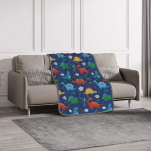 AIDIYANG Dinosaur Blanket for Boys, Kids Dinosaur Throw Blanket for Boys and Girls, Fluffy Cozy Dinosaur Fleece Blanket with Vibrant Colors and Cute Design for Sofa Bed Couch 50X60inch