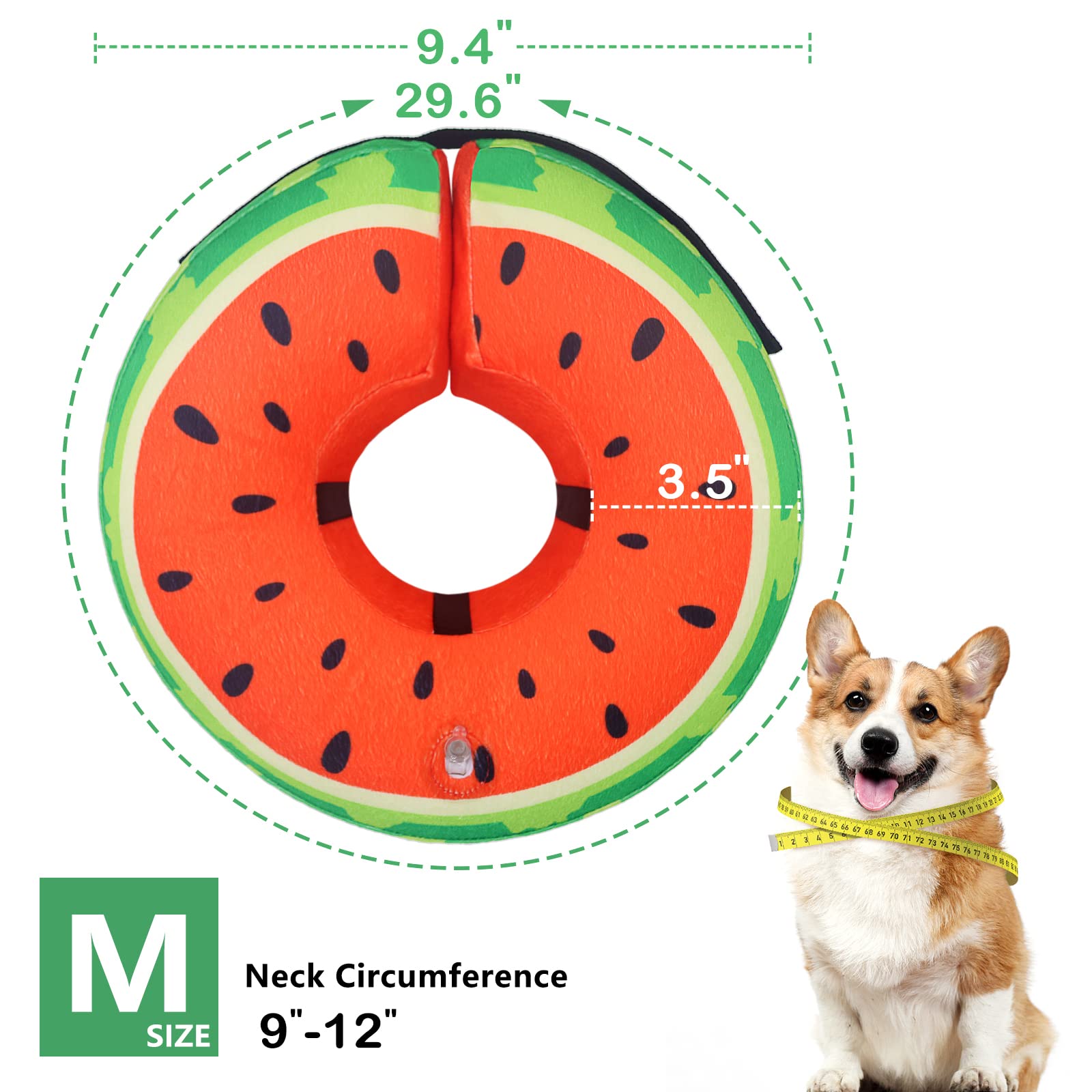 Dog Recovery Inflatable Collars Soft Donut Collar for Dogs and Cats After Surgery - Dog Protective Inflatable Neck Pillow - Does Not Block Vision E-Collar - Dog Cones Alternative (M, Red)