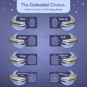 Celestial Sleep Gel Memory Foam Mattress in a Box, Made in The USA, CertiPUR-US Bed, 10 inch Medium - Split King