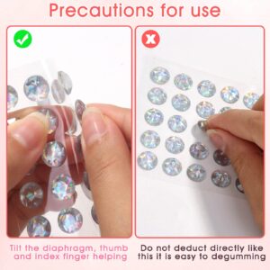 1982 Pieces Crystal AB Hair Rhinestones Stickers, Self Adhesive Face Rhinestones Stick on Bling Gems Jewels Stickers for Hair Face Body Makeup Clothes Shoes Bags DIY Craft, 6 Sizes