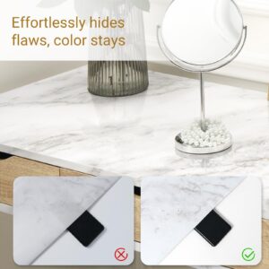 Homein Marble Contact Paper 17.5"×78.7", Peel and Stick Countertops Wallpaper Waterproof Self Adhesive Wall Paper Roll for Cabinets Drawers Kitchen Old Furniture, Modern Glossy White/Gold