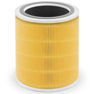 nxbhg core 400s pet allergy replacement filter compatible with levoit core 400s, 3-in-1 filter, activated carbon filtration, compared to part# core 400s-rf yellow