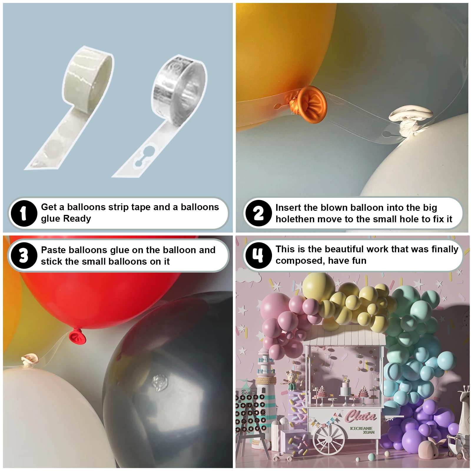 Pastel Balloon Garland Arch Kit with 122pcs Latex Balloons in 5/10/12/18 different sizes, Macaron perfect for Birthday Party, Graduation,rainbow Decoration and Easter balloons (pastel balloons)