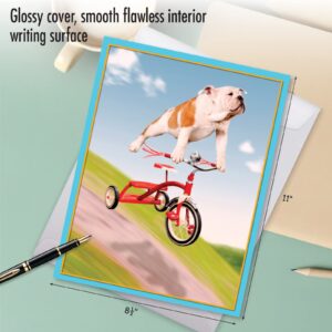 NobleWorks Big Humorous Birthday Greeting Card From Us 8.5 x 11 Inch with Envelope (1 Pack) Big, Jumbo Bday Dog On Trike J3204BDG-US