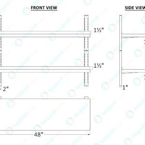 AmGood 16 in. x 48 in. Two-Tier Metal Wall Mount Shelf | Staunless Steel Shelving for Commercial Kitchen, Closet, Garage, Pantry, etc