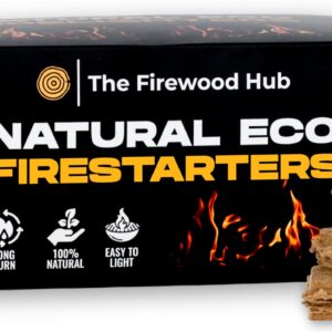 160 Eco-Friendly Natural Wood Fire Starters - Sustainable Wood Fiber Firestarter Perfect for Wood Stoves, Fire Pits, Pizza Ovens, Charcoal and Barbecue Fires