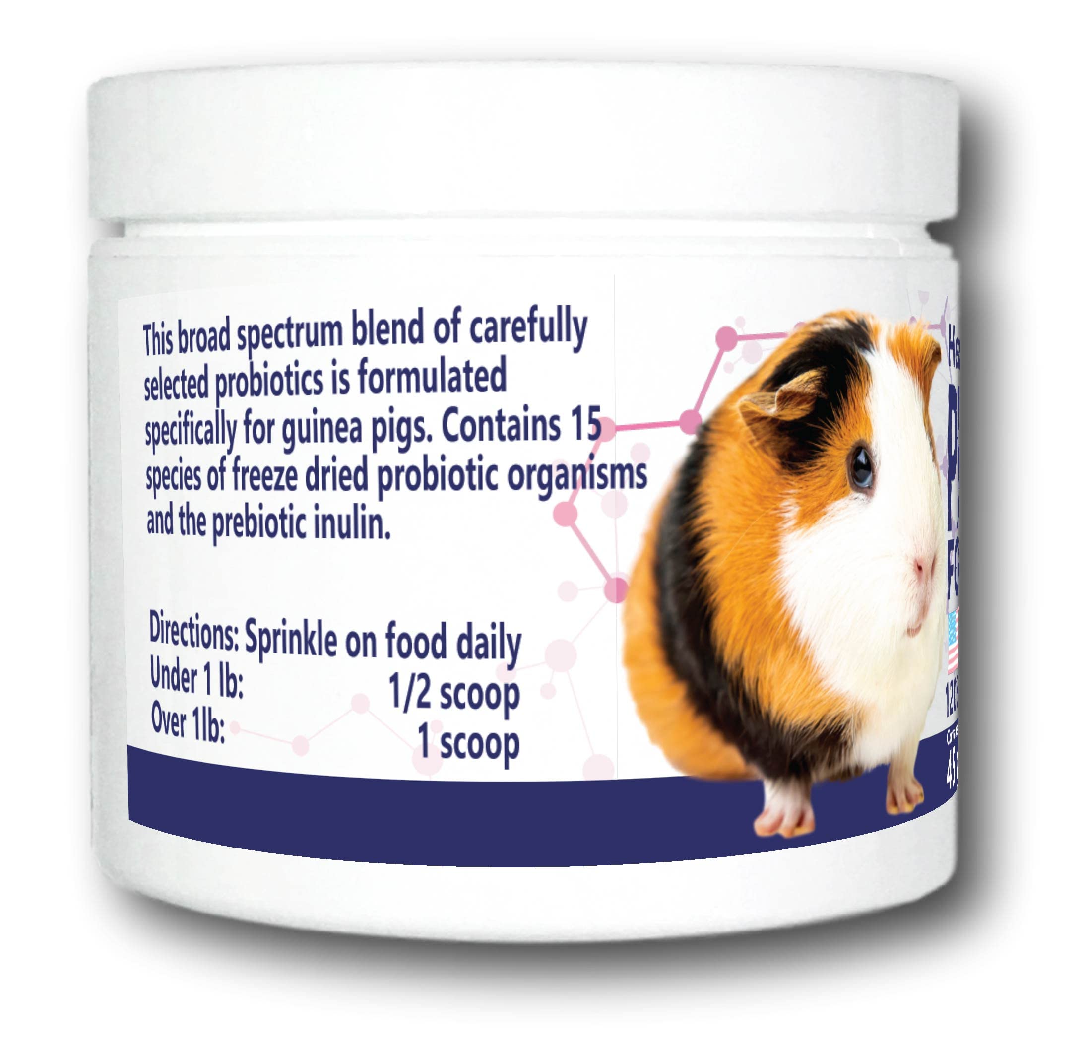 Equa Holistics HealthyGut Probiotics for Guinea Pigs Dietary Supplement, All-Natural Digestive System Formula (120 Servings)