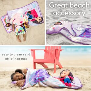 DreamWorks Gabby's Dollhouse 24"(W) X 45"(L) Soft Toddler Nap Mat with Pillow and Blanket Perfect for Preschool, Daycare, and Travel (100% Official Licensed Product)