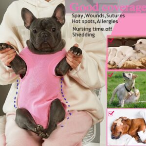 Wabdhaly Dog Surgery Recovery Suit for Female Spay,Puppy Surgical Recovery Zip Up Suit,Anti-Licking Bodysuit for Abdominal Wounds,Cone Alternative Recovery Blank Suit for Dogs