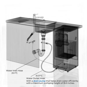 GLACER Under Counter Ice Maker, 80lbs/ 24H, Built-in Ice Machine with Drain Pump, Reversible Door, 24H Timer & Self-Cleaning, Freestanding Ice Cube Machine for Commercial and Home Use