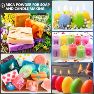 CHANGTIKEJI Mica Powder，36 Colors - 10g/Bottle of Natural Pigment Powder for Epoxy Resin，Soap Making，Candle Making,Lip Gloss,Car Freshies,Dye,Nail Polish,Bath Bombs